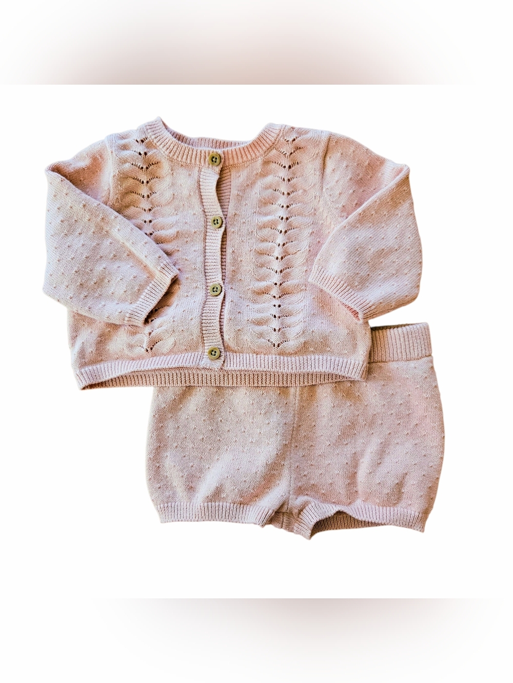 Cloud Island 0-3 Months Pink Sweater Set